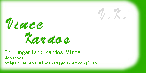 vince kardos business card